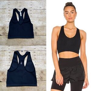 Free People Movement Black Free Throw Crop Top Ribbed Stretch